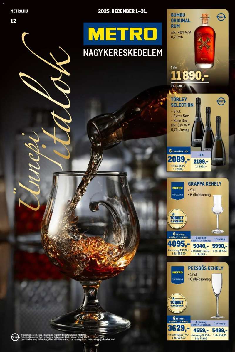 Metro Ünnepi Italok katalógus 1 oldal