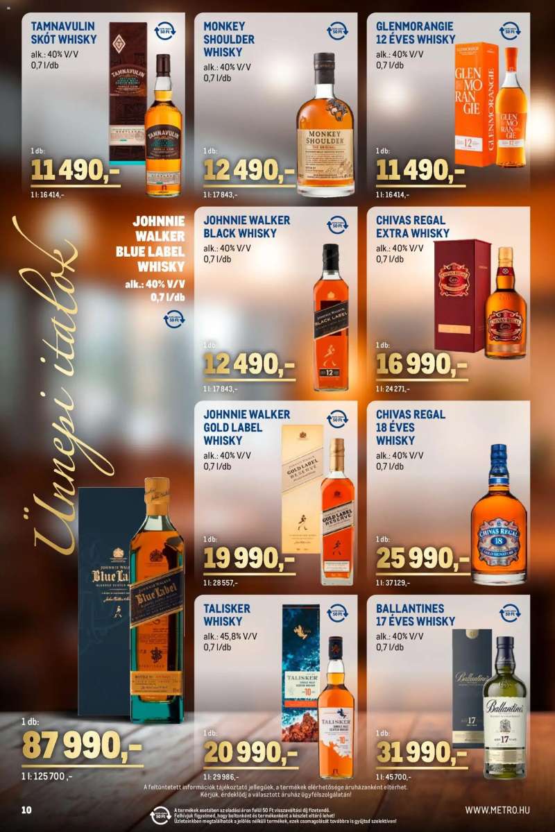 Metro Ünnepi Italok katalógus 10 oldal