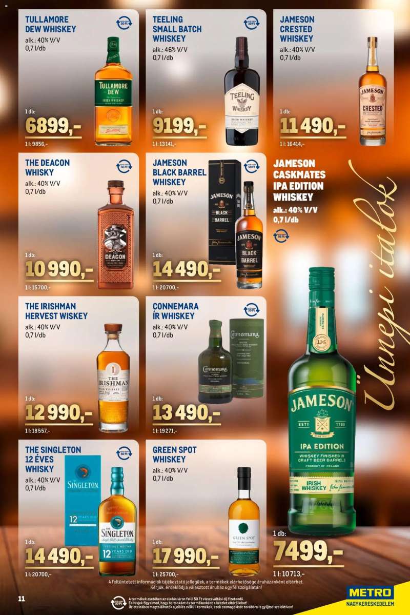 Metro Ünnepi Italok katalógus 11 oldal