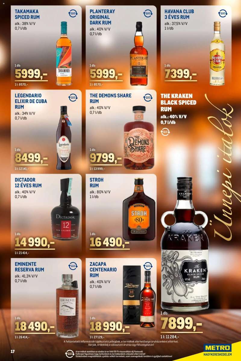 Metro Ünnepi Italok katalógus 17 oldal