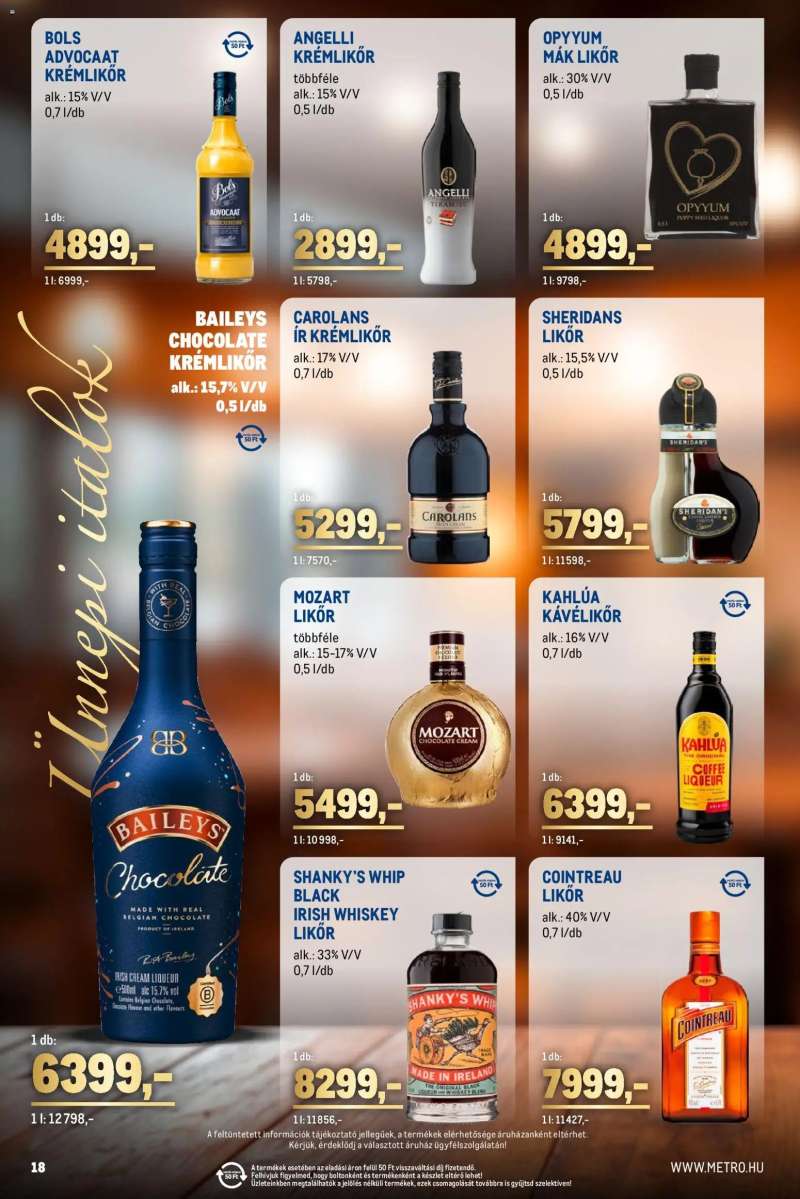 Metro Ünnepi Italok katalógus 18 oldal