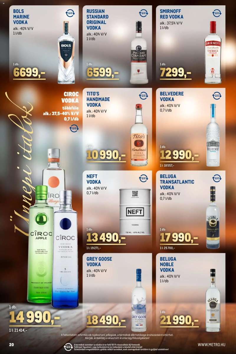 Metro Ünnepi Italok katalógus 20 oldal