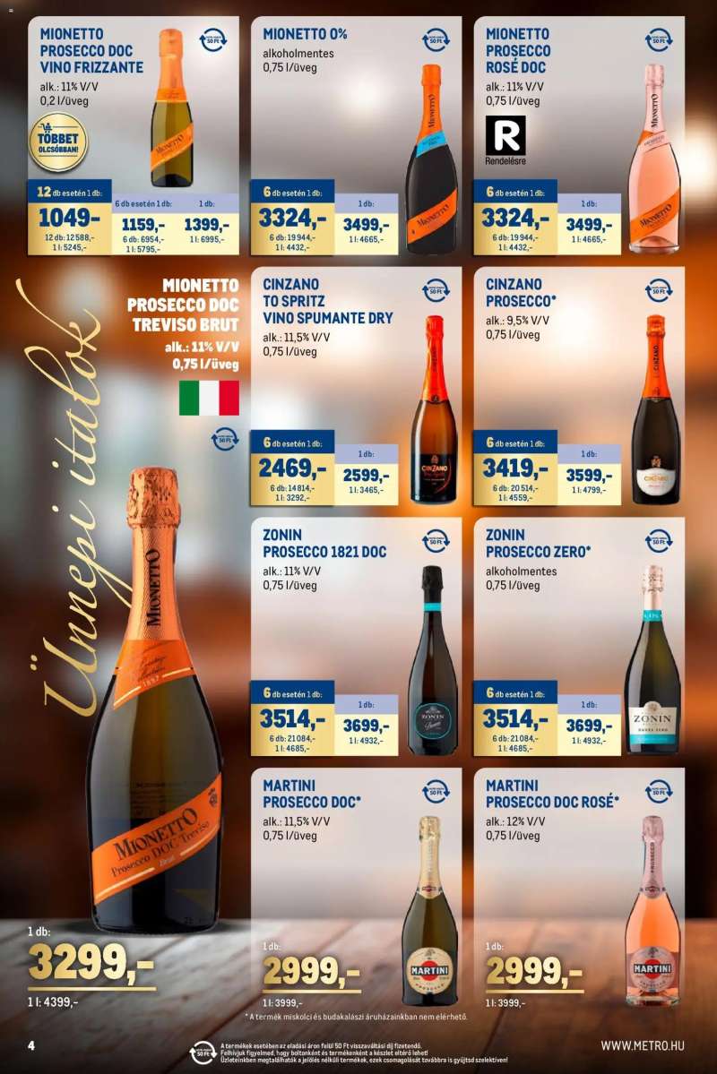 Metro Ünnepi Italok katalógus 4 oldal