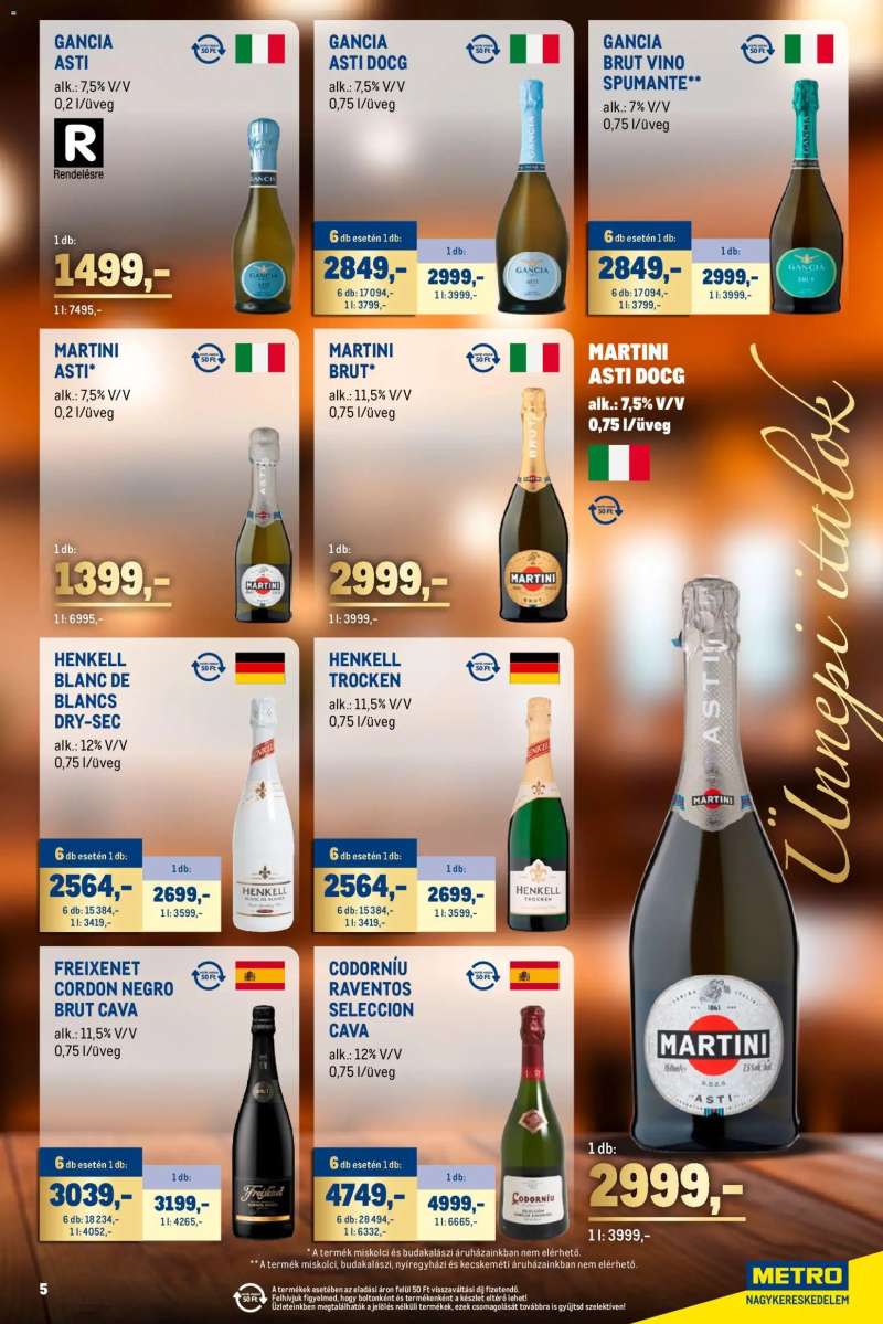 Metro Ünnepi Italok katalógus 5 oldal