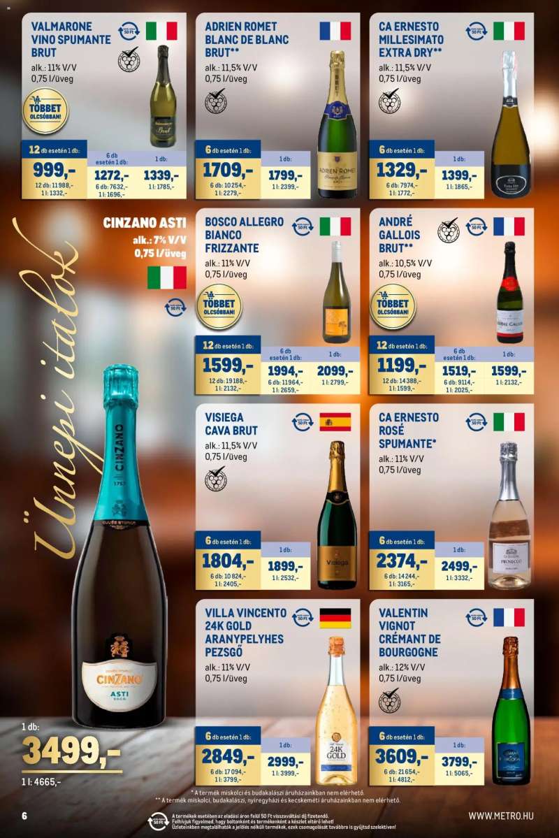 Metro Ünnepi Italok katalógus 6 oldal