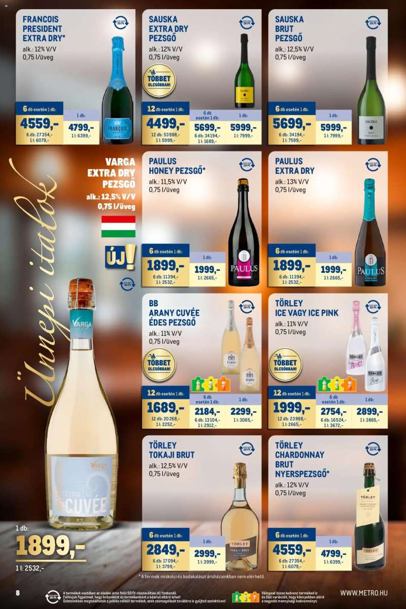 Metro Ünnepi Italok katalógus 8 oldal