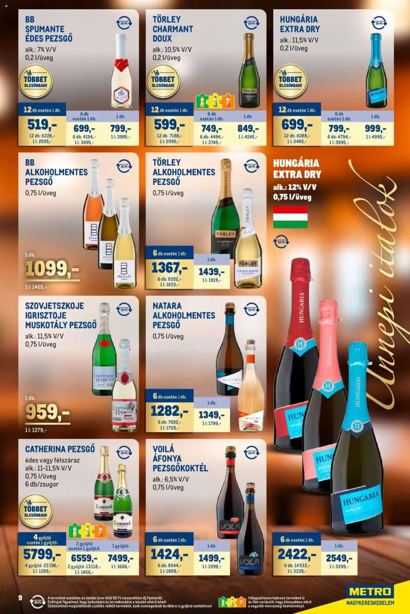 Metro Ünnepi Italok katalógus 9 oldal