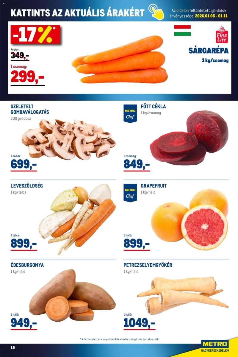 Metro Élelmiszer és Szezonális katalógus 2026/01 19 oldal