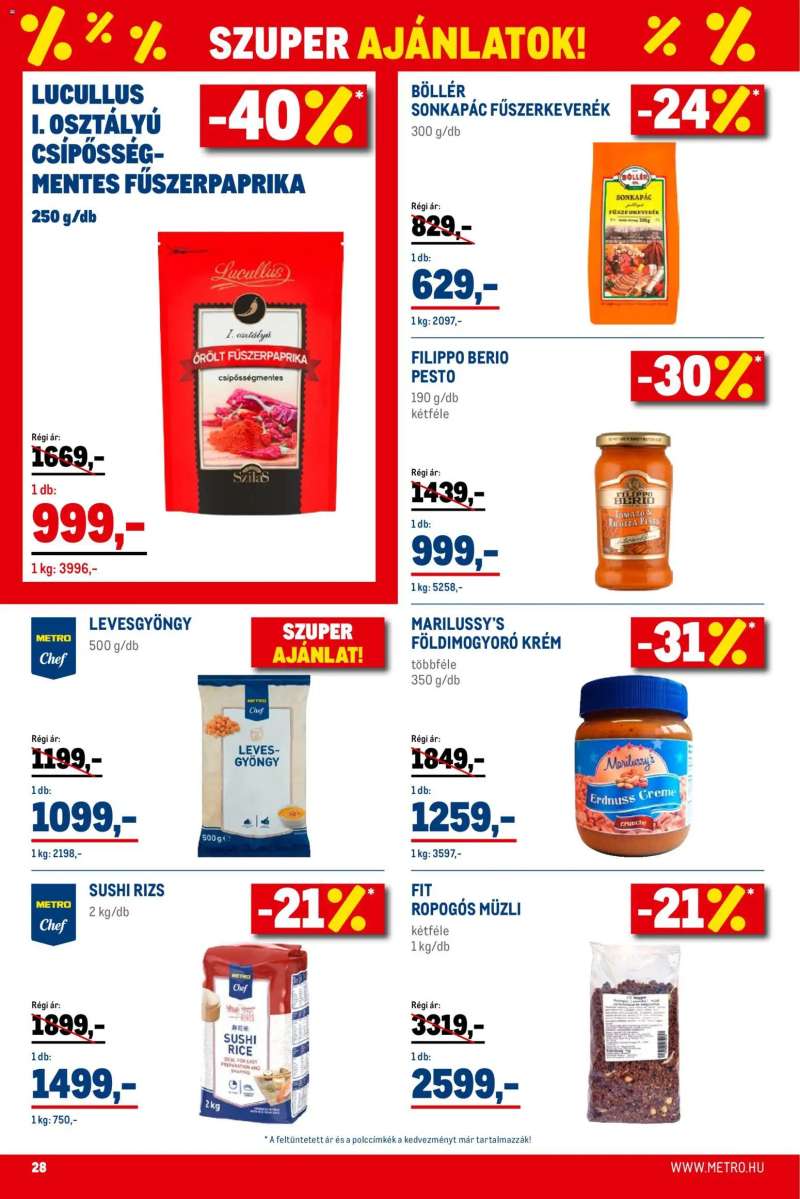 Metro Élelmiszer és Szezonális katalógus 2026/01 28 oldal