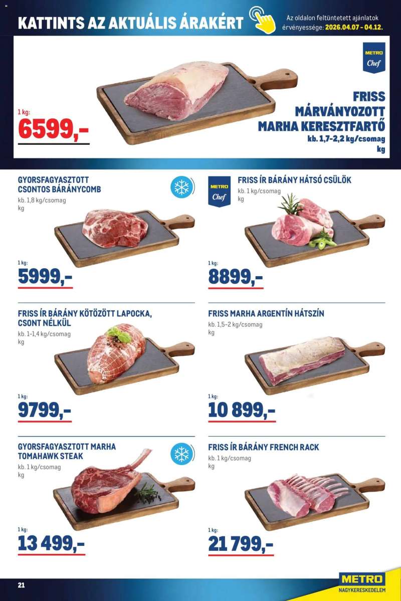 Metro Metro Élelmiszer és Szezonális katalógus 2026/04 21 oldal