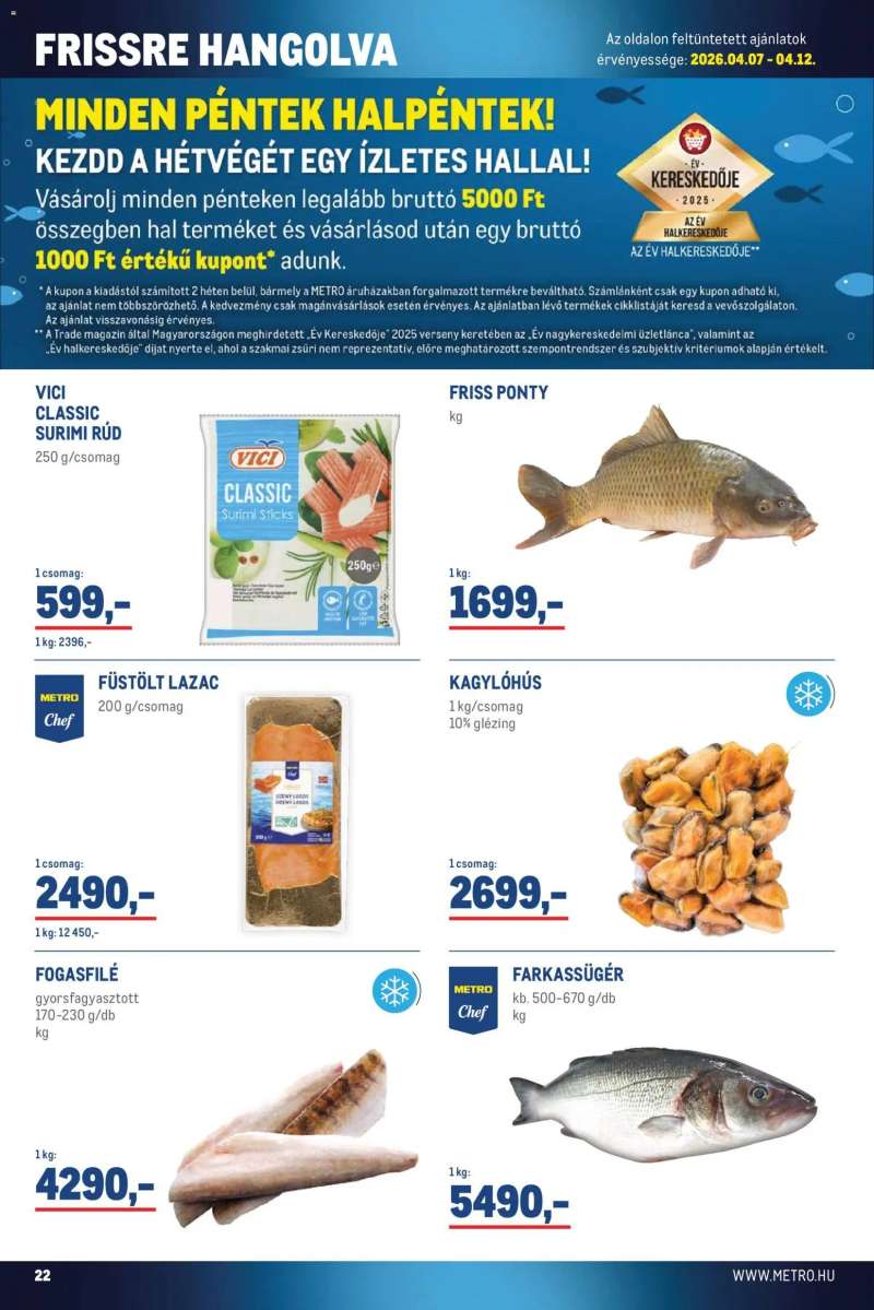 Metro Metro Élelmiszer és Szezonális katalógus 2026/04 22 oldal