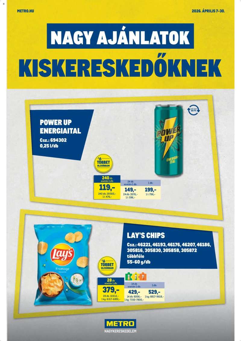 Metro Metro Nagy Ajánlatok Kiskereskedőknek 2026/04 1 oldal