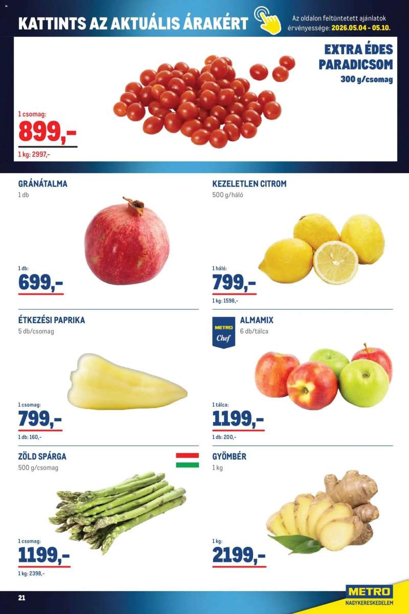 Metro Metro Élelmiszer és Szezonális katalógus 2026/05 21 oldal