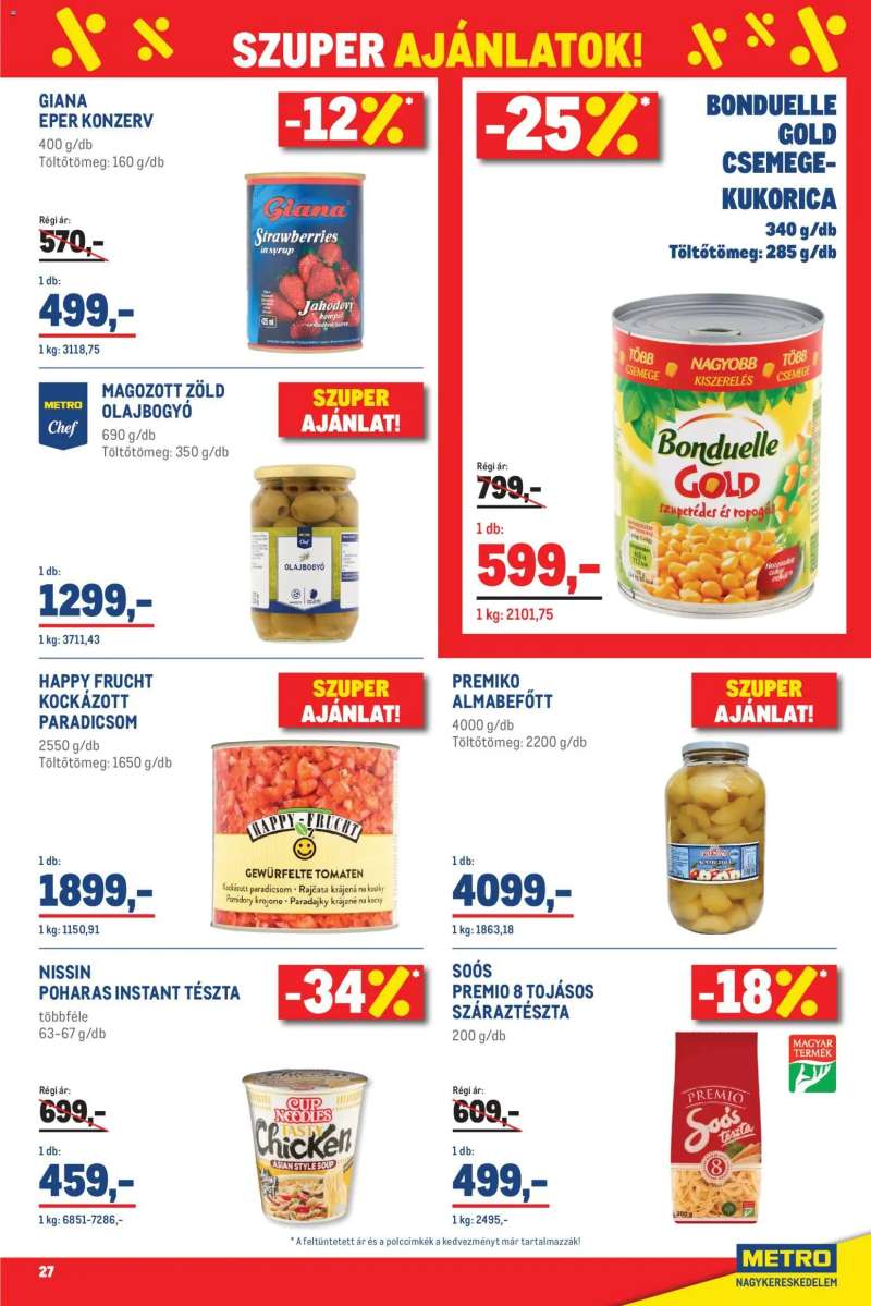 Metro Metro Élelmiszer és Szezonális katalógus 2026/05 27 oldal