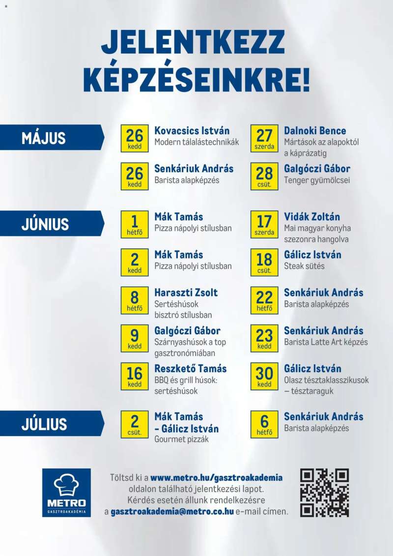 Metro Metro Gasztroakadémia Mesterképzések 2 oldal