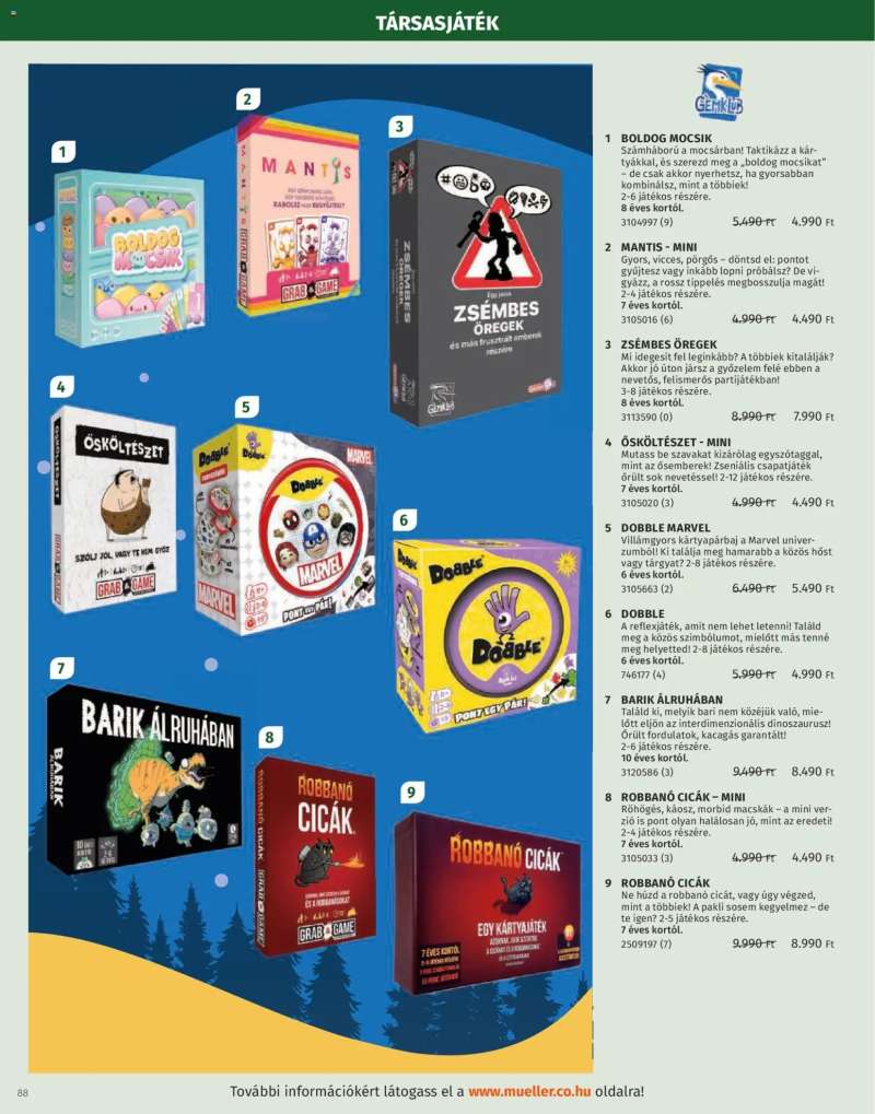 Müller Játékkatalógus 2025 88 oldal