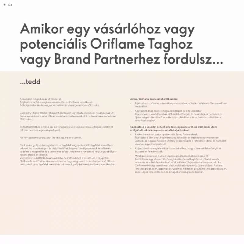 Oriflame Katalógus Oriflame Brand Partner Üzleti Terv 124 oldal