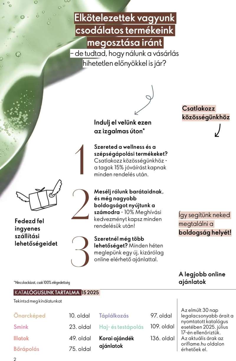 Oriflame Oriflame katalógus 2025/15 2 oldal