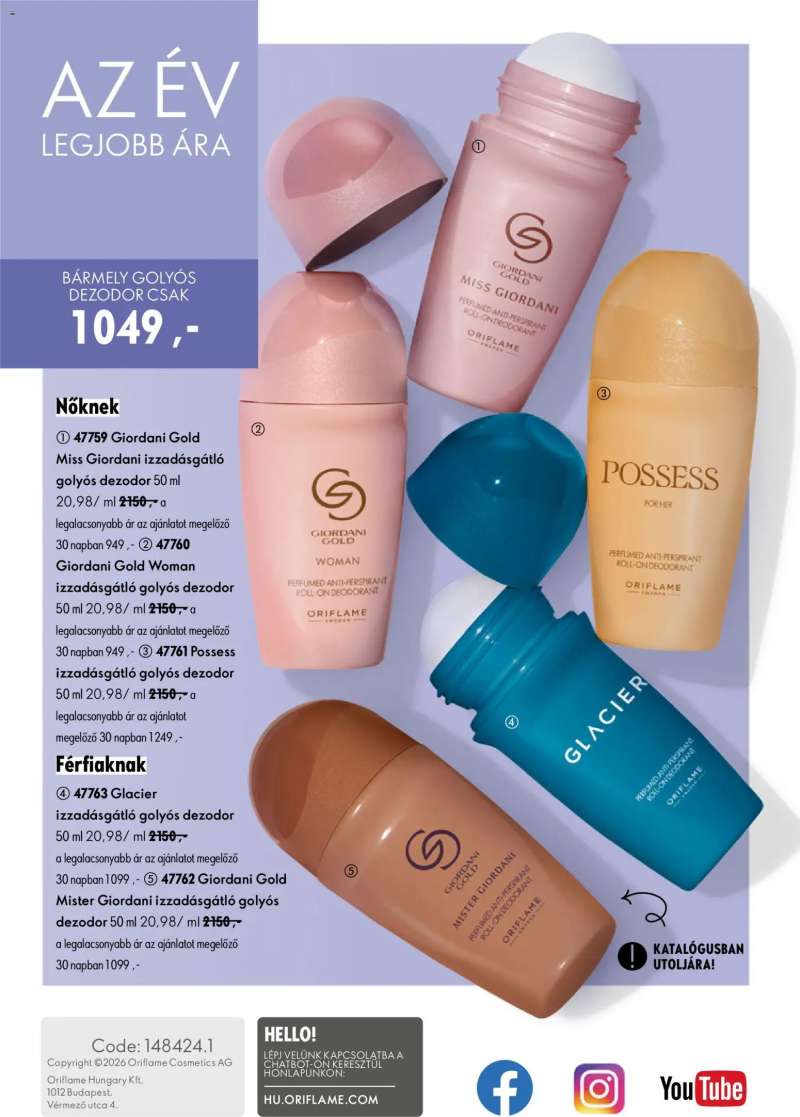 Oriflame Oriflame katalógus 2026/11 148 oldal