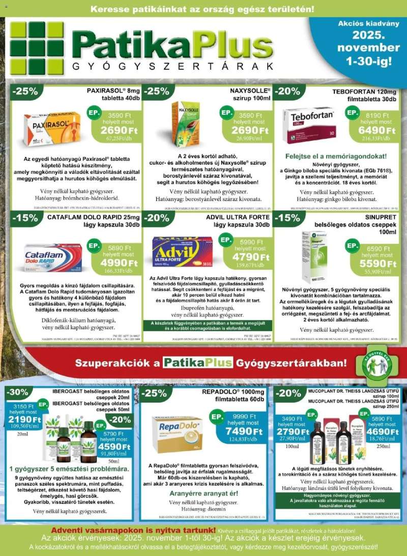 PatikaPlus Akciós újság PatikaPlus 1 oldal