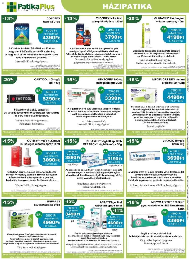 PatikaPlus Akciós újság PatikaPlus 2 oldal
