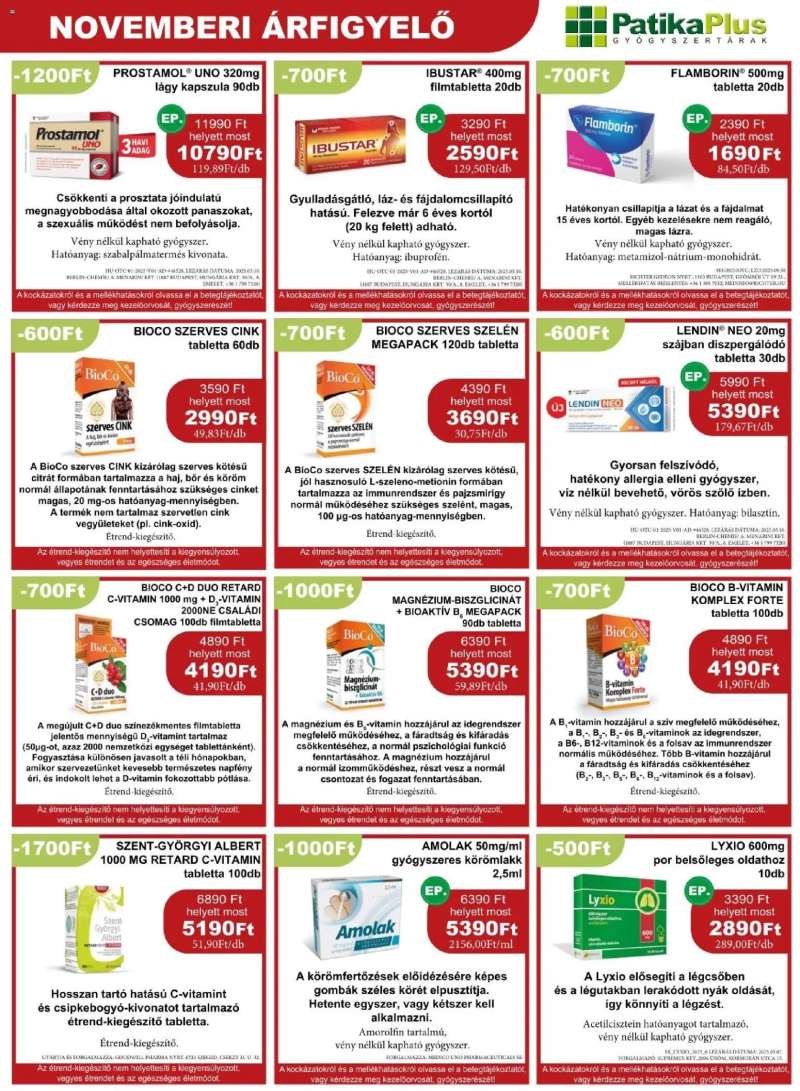 PatikaPlus Akciós újság PatikaPlus 7 oldal
