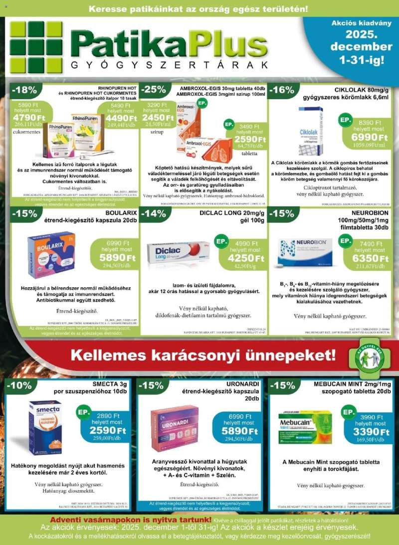 PatikaPlus Akciós újság PatikaPlus 1 oldal