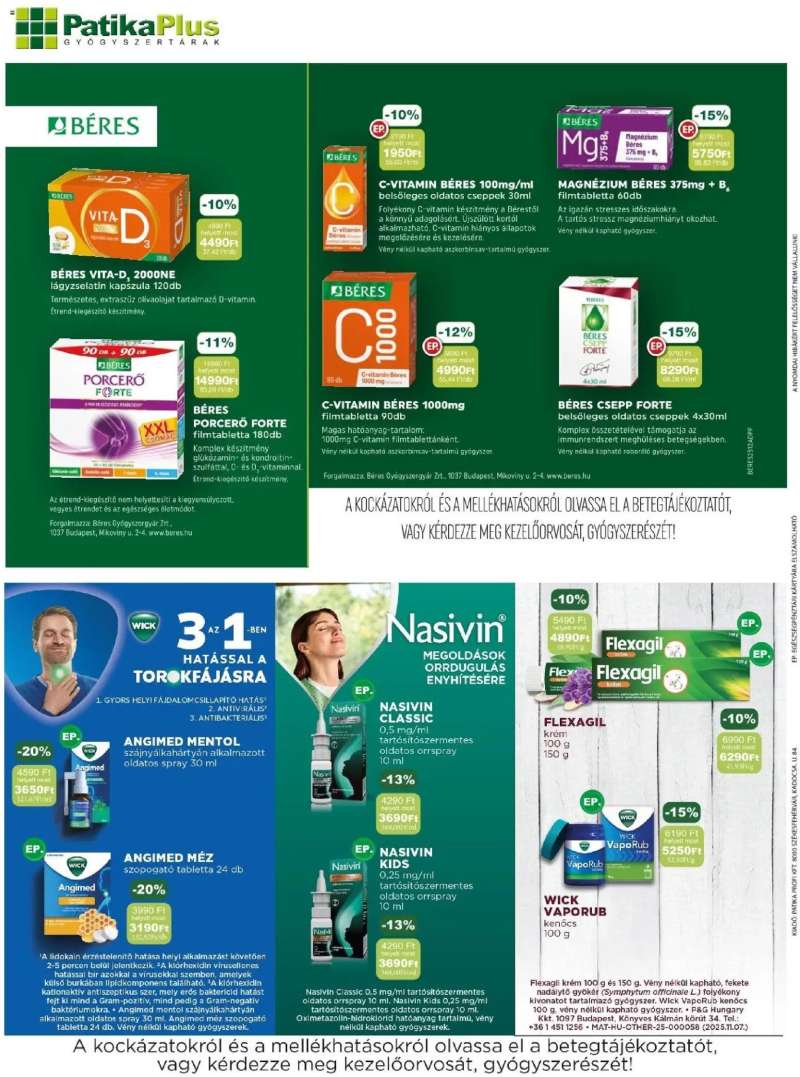 PatikaPlus Akciós újság PatikaPlus 6 oldal