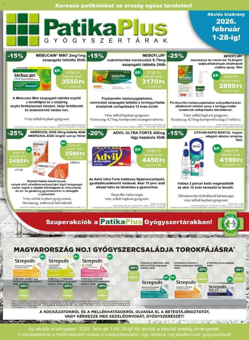 PatikaPlus Akciós újság PatikaPlus 1 oldal
