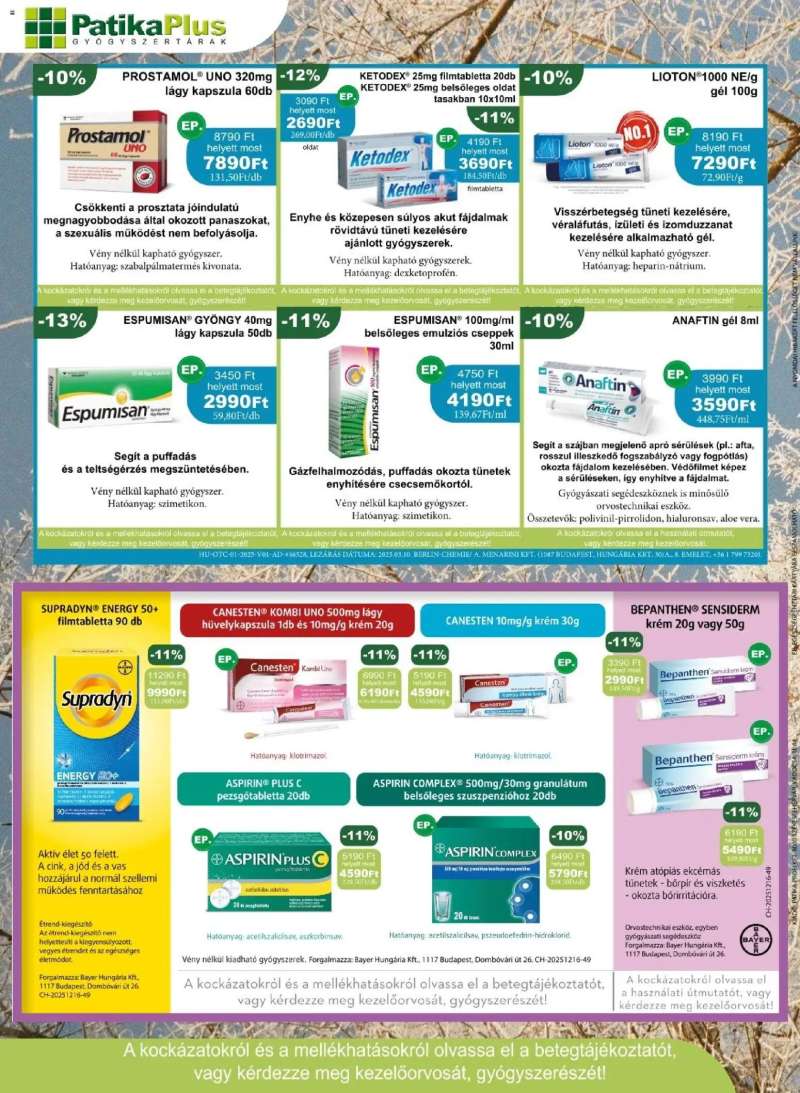 PatikaPlus Akciós újság PatikaPlus 4 oldal