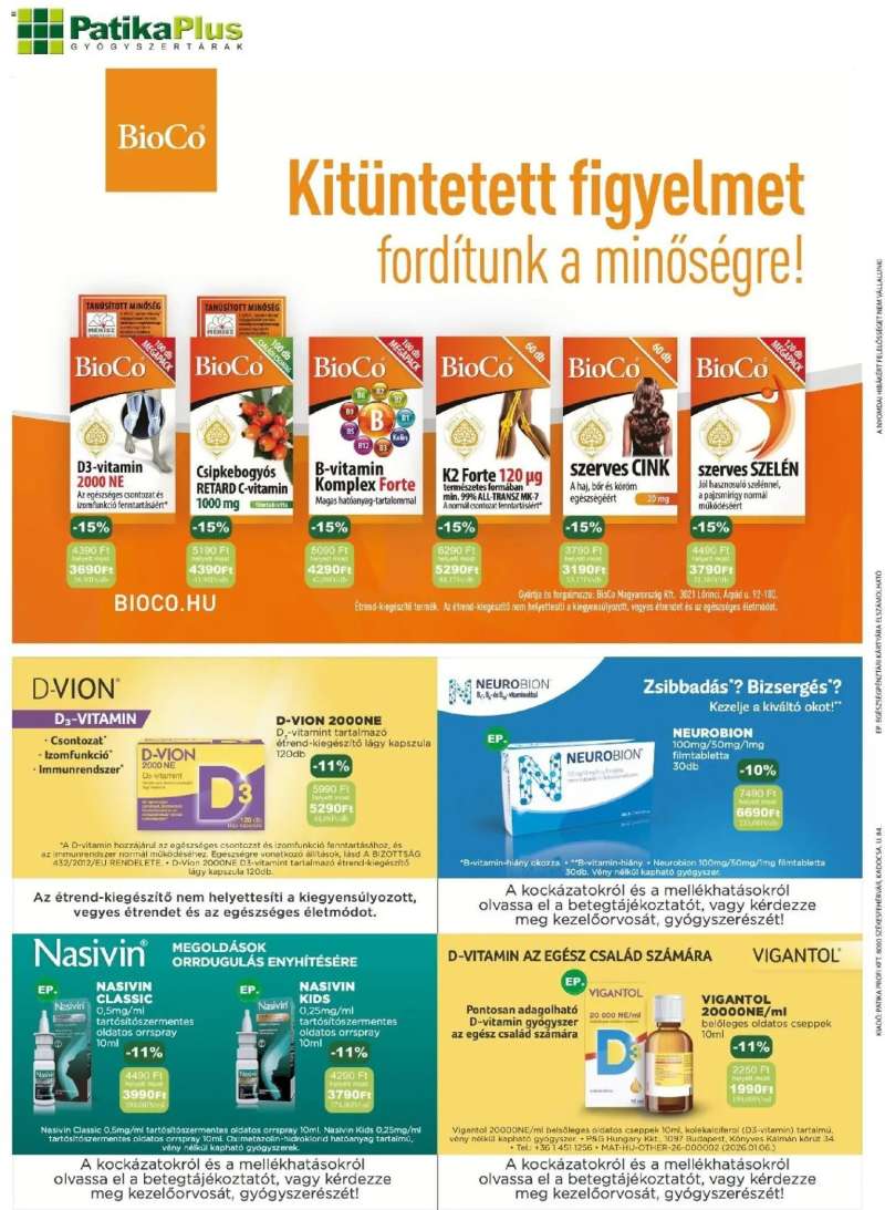 PatikaPlus Akciós újság PatikaPlus 6 oldal