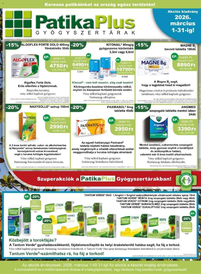 PatikaPlus PatikaPlus akciós újság 1 oldal