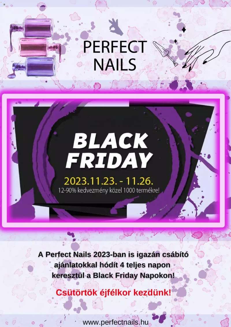 Perfect Nails Black Friday értesítés 1 oldal