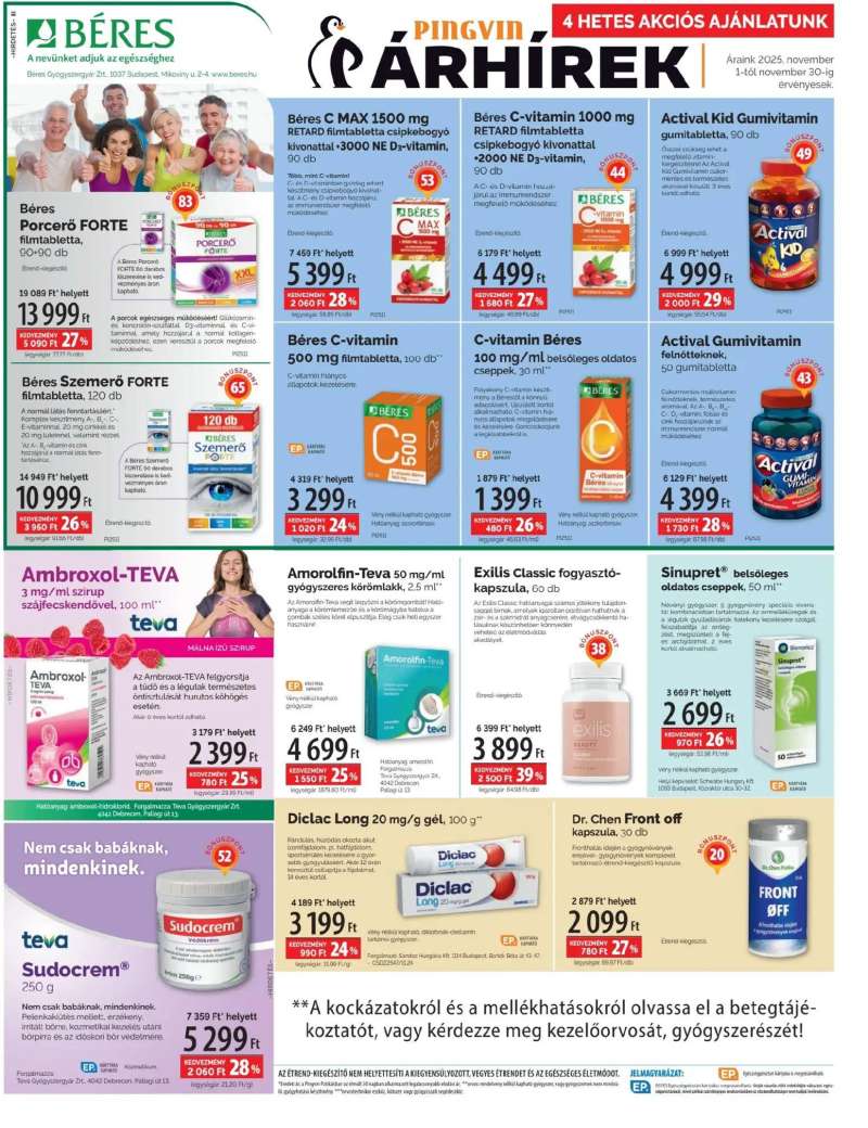 Pingvin Patika Akciós újság Pingvin Patika 2 oldal