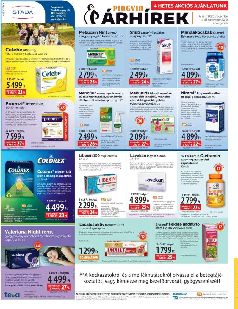 Pingvin Patika Akciós újság Pingvin Patika 4 oldal