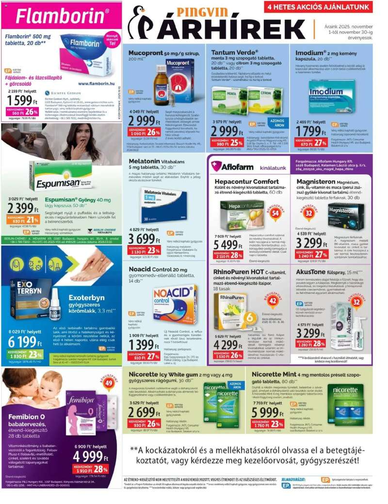 Pingvin Patika Akciós újság Pingvin Patika 6 oldal