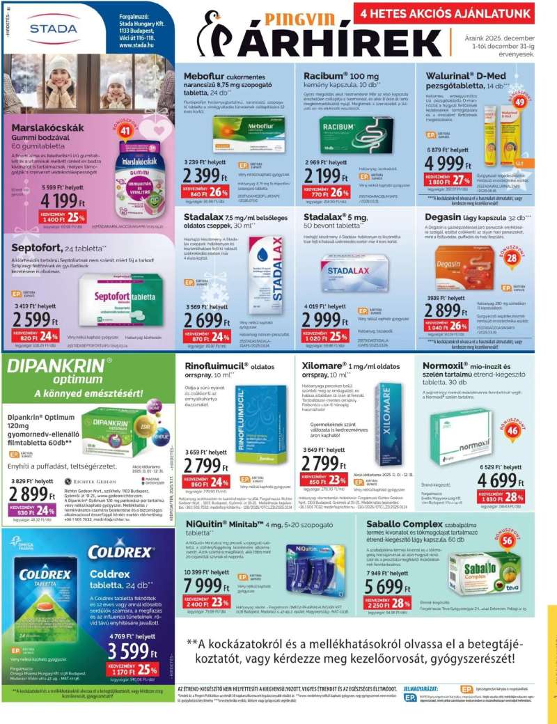 Pingvin Patika Akciós újság Pingvin Patika 4 oldal