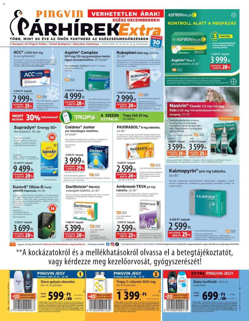 Pingvin Patika Pingvin Árhírek Extra 1 oldal
