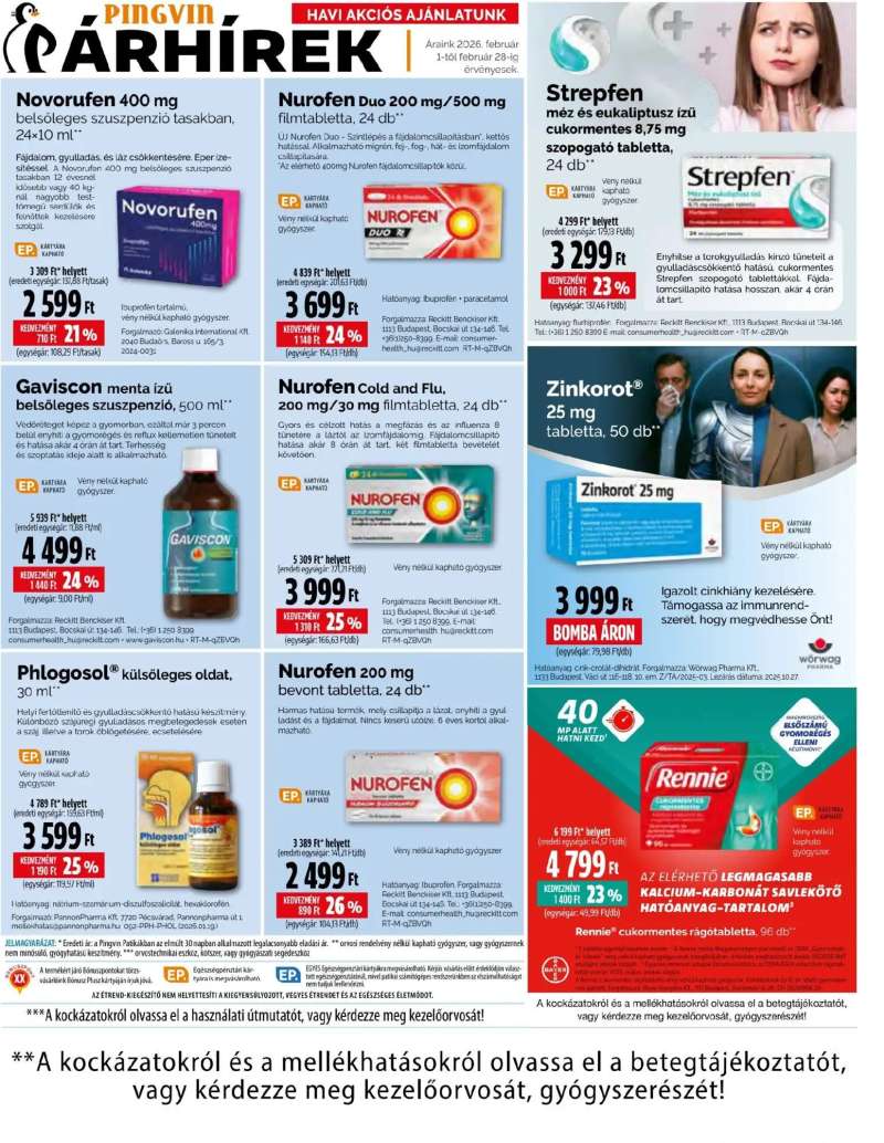 Pingvin Patika Akciós újság Pingvin Patika 14 oldal
