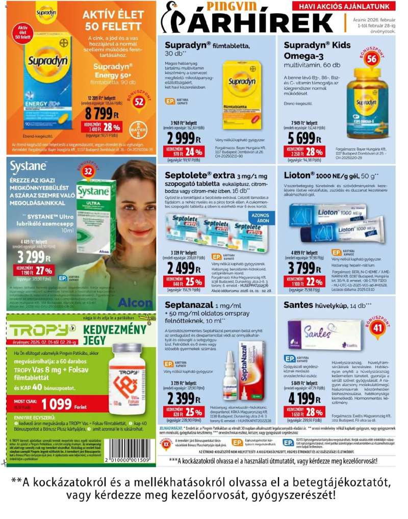 Pingvin Patika Akciós újság Pingvin Patika 15 oldal