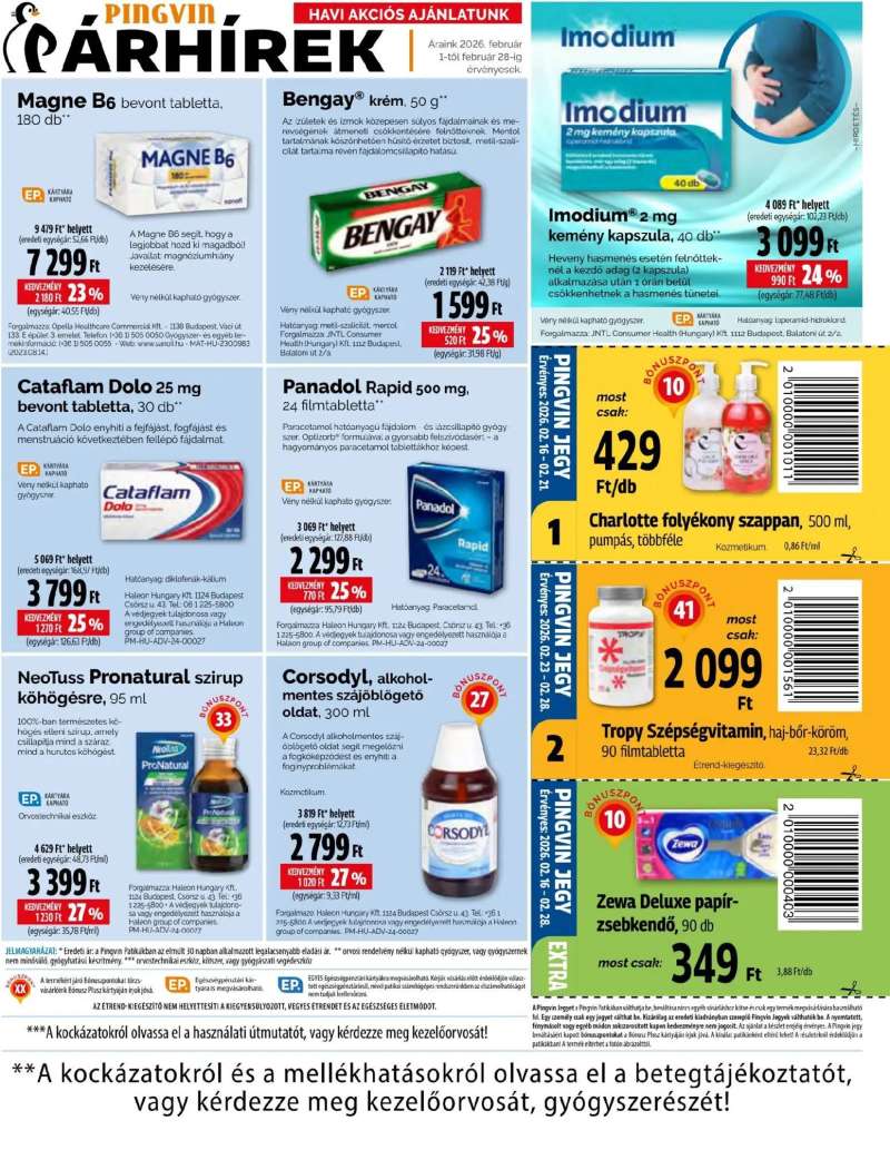 Pingvin Patika Akciós újság Pingvin Patika 4 oldal