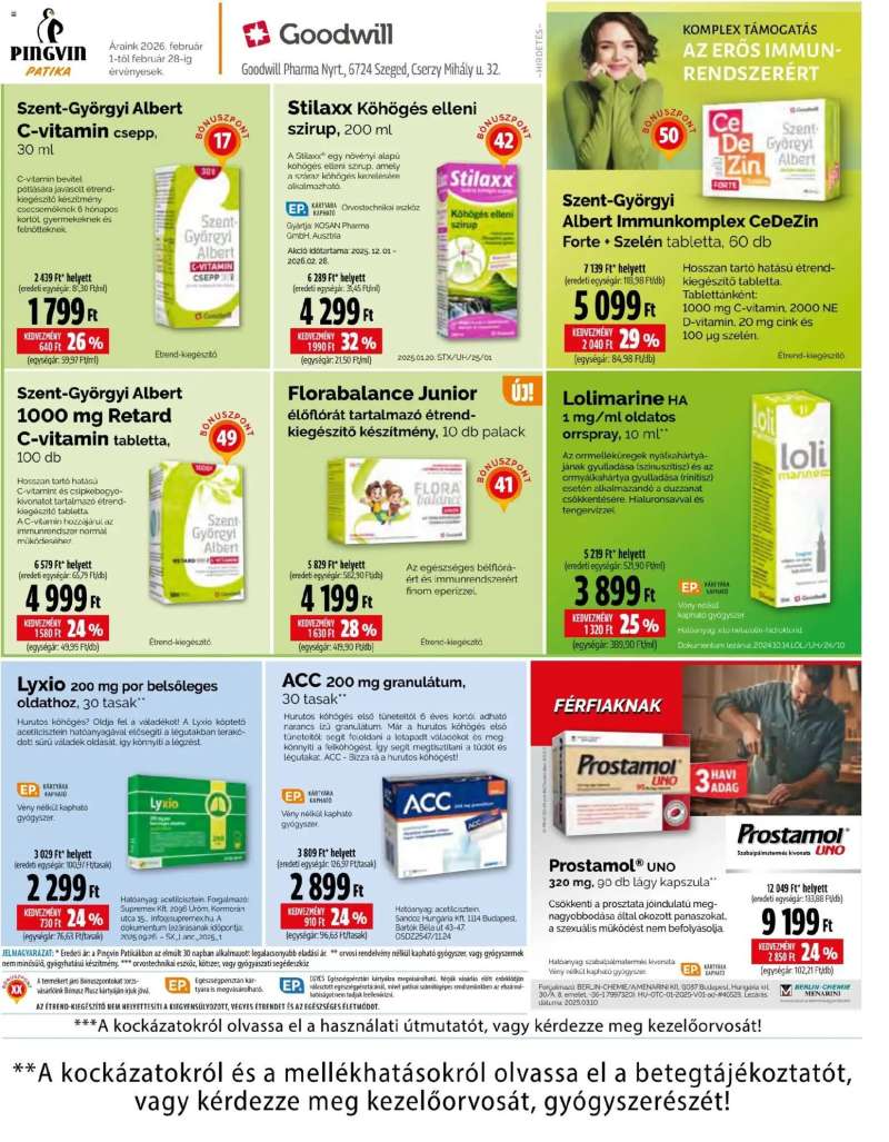 Pingvin Patika Akciós újság Pingvin Patika 6 oldal