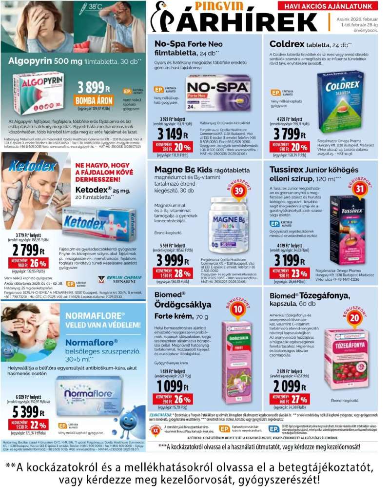 Pingvin Patika Akciós újság Pingvin Patika 9 oldal