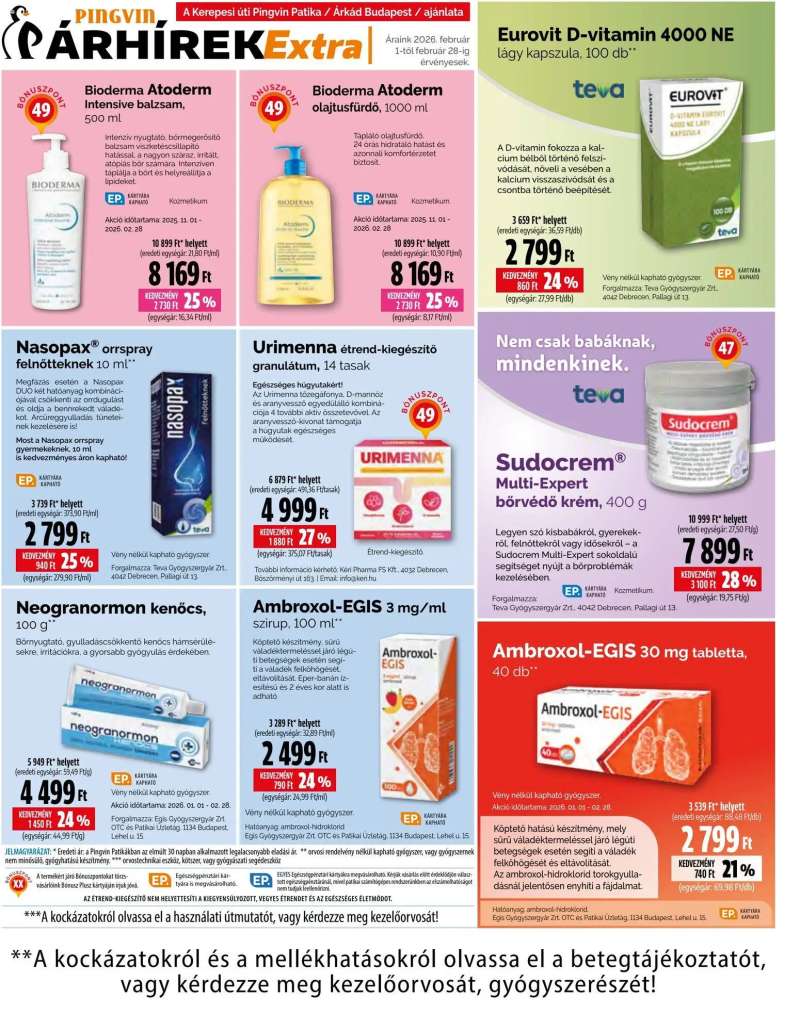 Pingvin Patika Pingvin Árhírek Extra 12 oldal