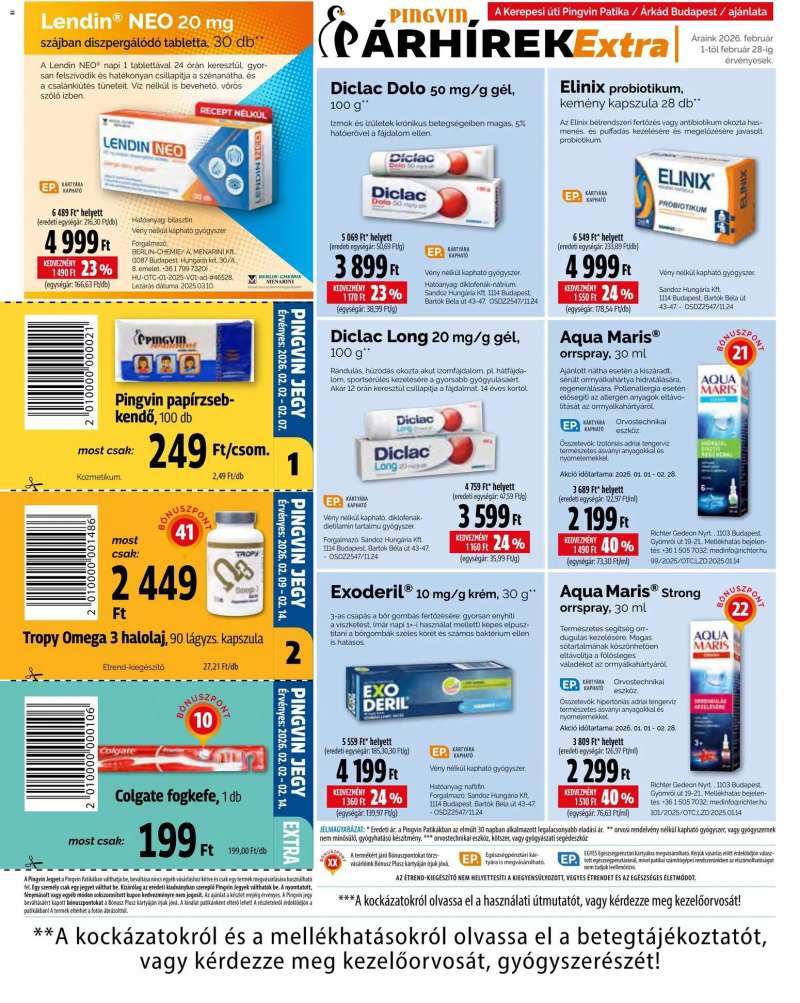 Pingvin Patika Pingvin Árhírek Extra 3 oldal
