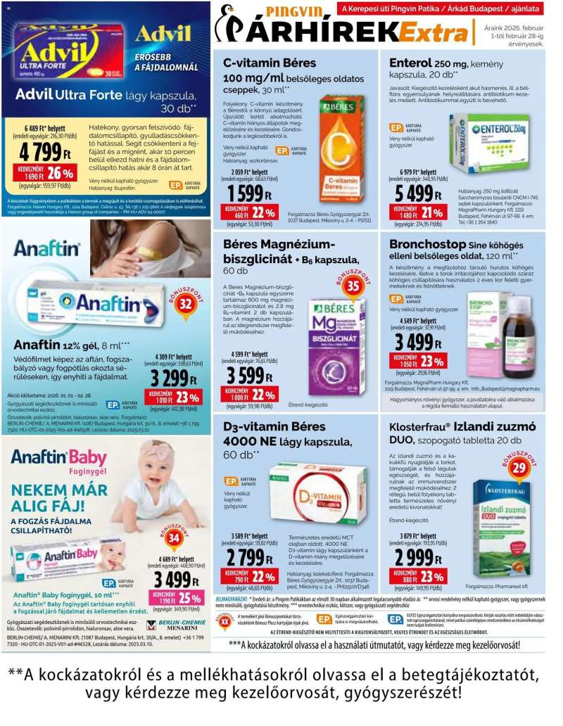 Pingvin Patika Pingvin Árhírek Extra 5 oldal