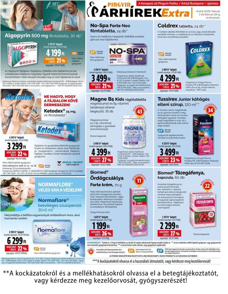 Pingvin Patika Pingvin Árhírek Extra 9 oldal