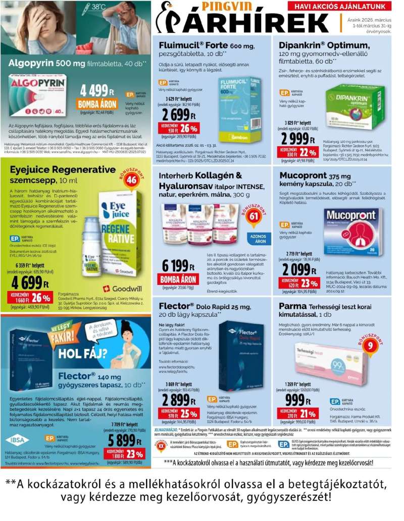 Pingvin Patika Pingvin Patika akciós újság 10 oldal