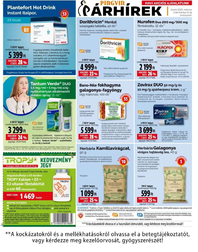 Pingvin Patika Pingvin Patika akciós újság 14 oldal