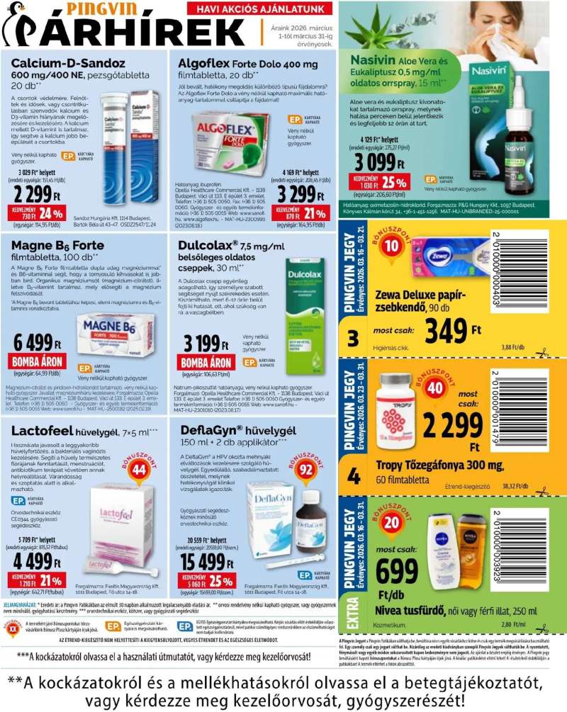 Pingvin Patika Pingvin Patika akciós újság 5 oldal